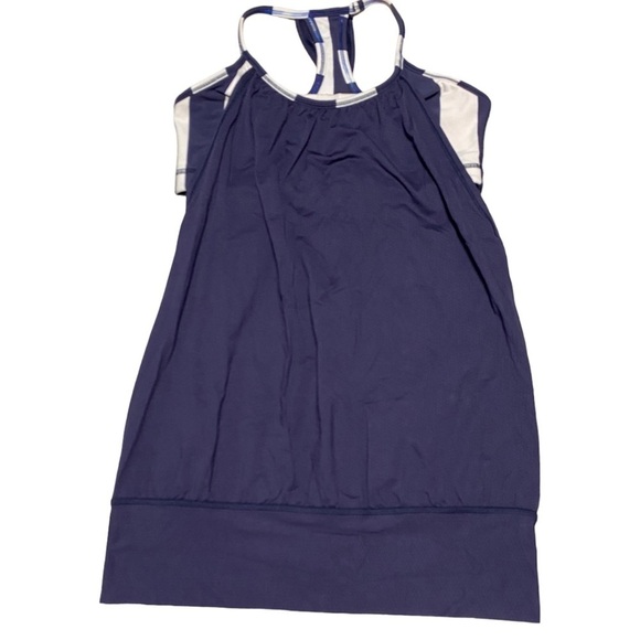 Lululemon Tank Top women’s Size 6 No Limits Tank Top Cadet Blue/Steep Stripe - Picture 1 of 10